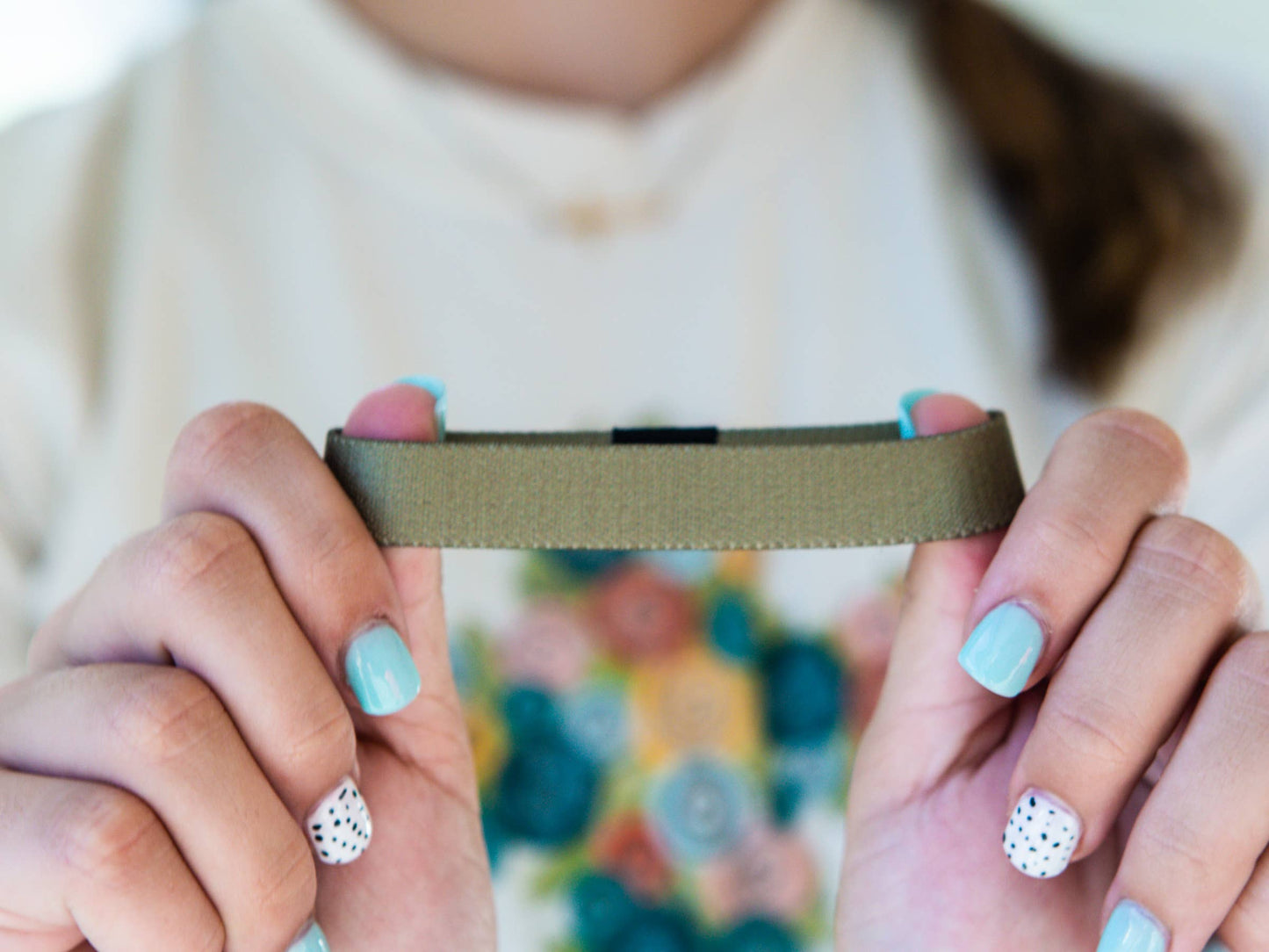 Olive with Black Cross Stretchy Bracelet Men's Size