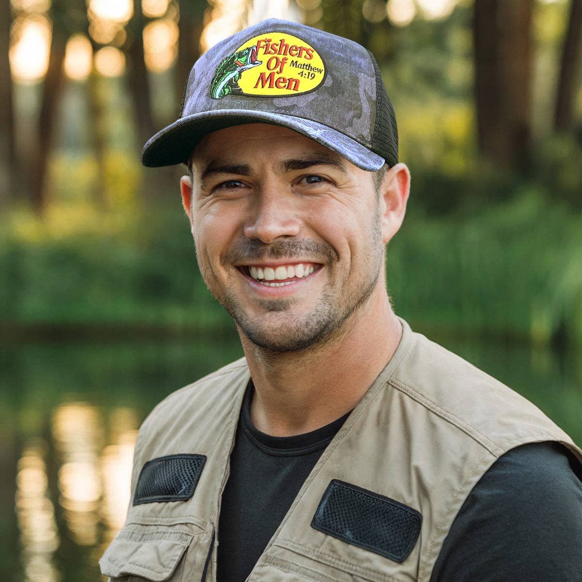 Kerusso Mens Baseball Cap Fishers Of Men Camo