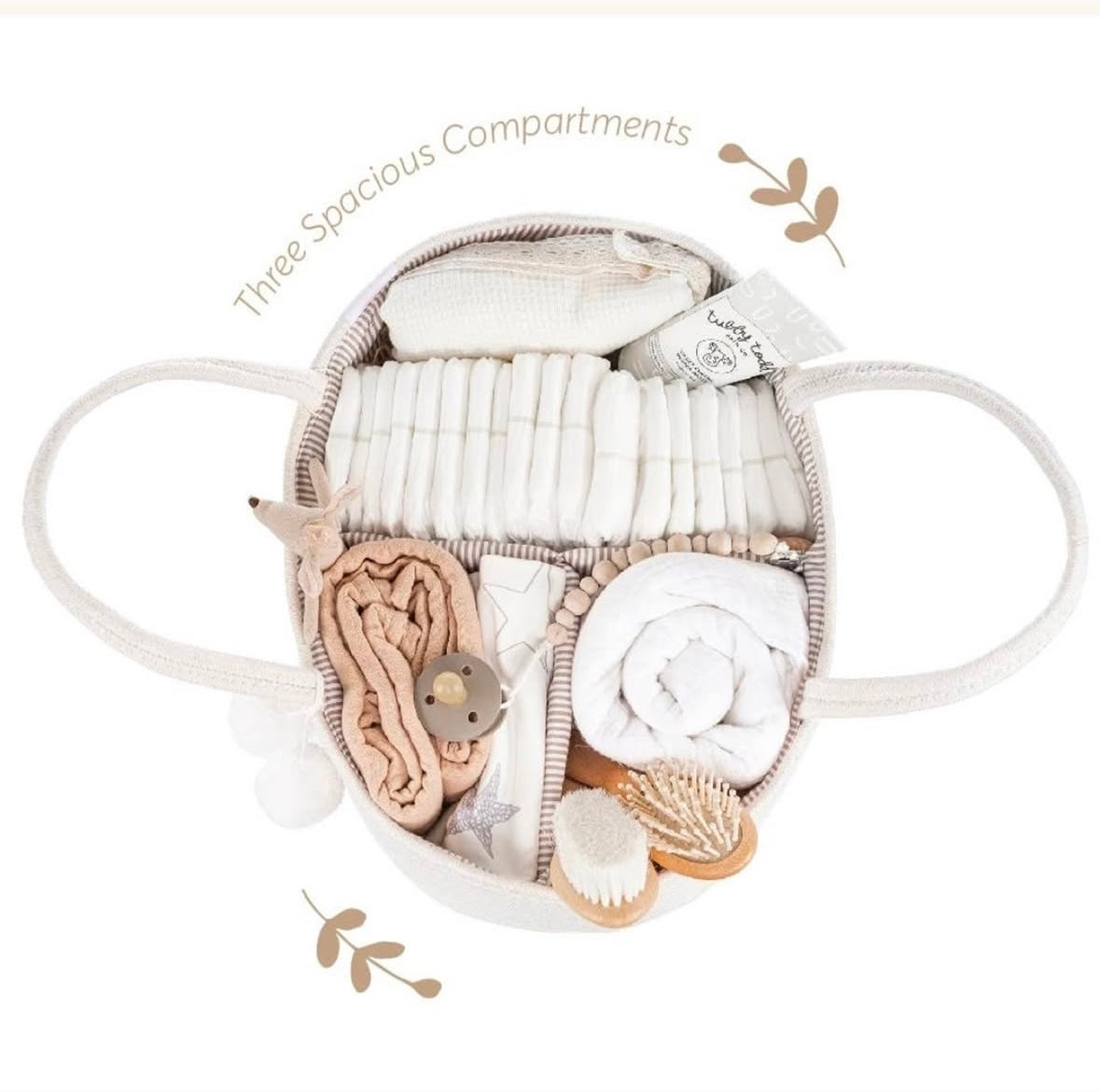 Cotton Rope Diaper Caddy- Off-white