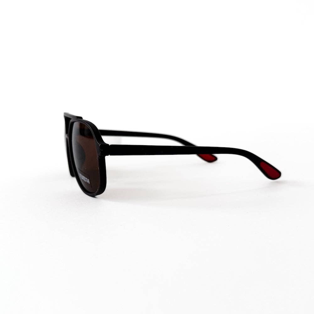 Amber Aviator Sunglasses: Brown