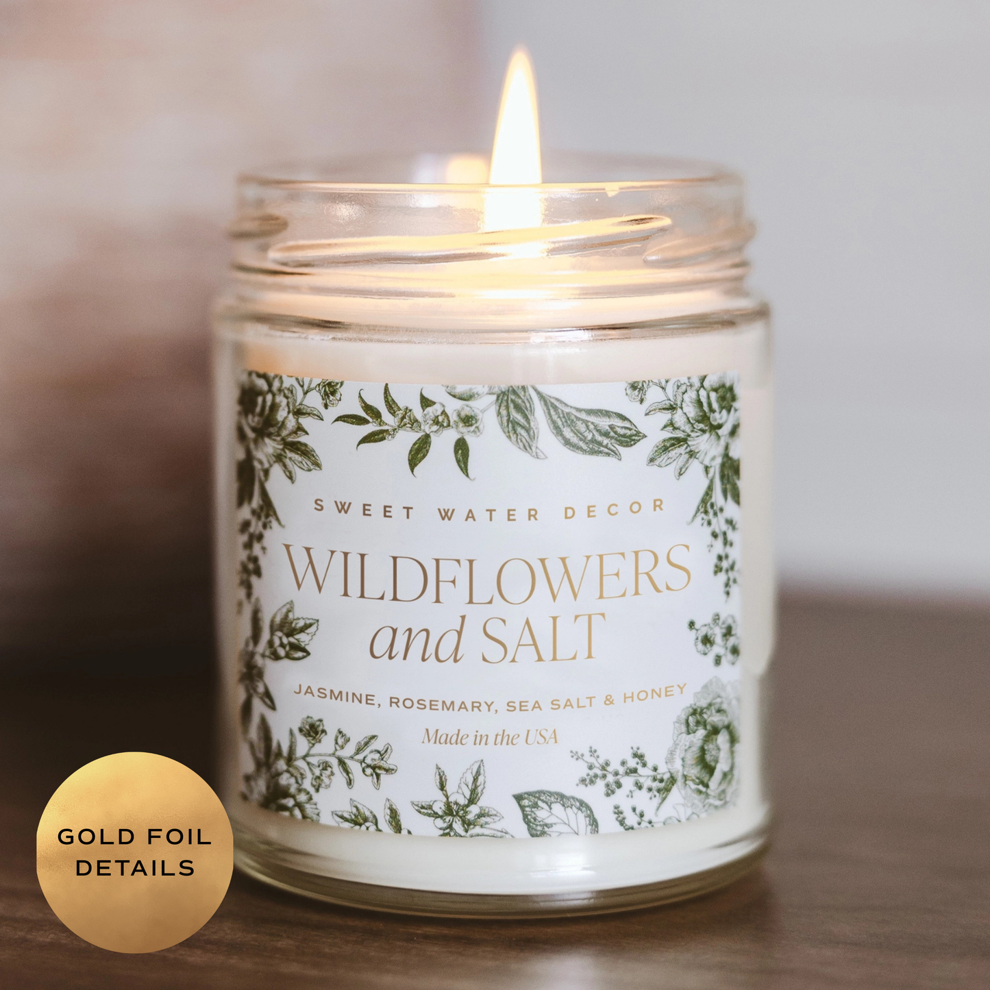 Wildflowers and Salt 9 oz Soy Candle - Spring Decor & Gifts
