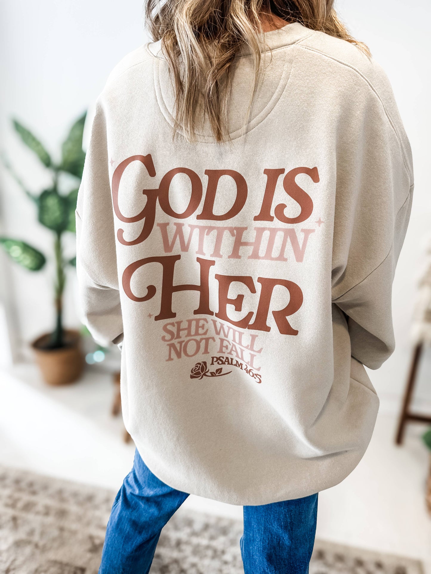 God is Within Her, She will Not Fail Sweatshirt