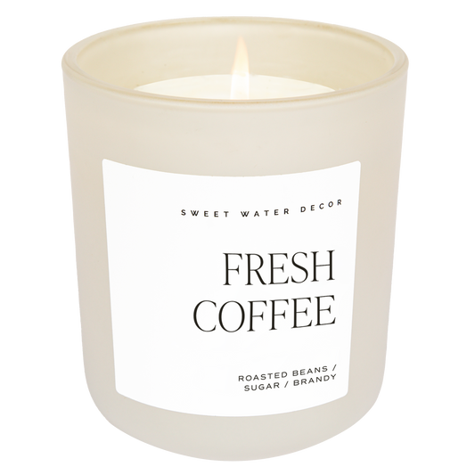 Fresh Coffee 15 oz Soy Candle, Matte Jar - Home Decor & Gift