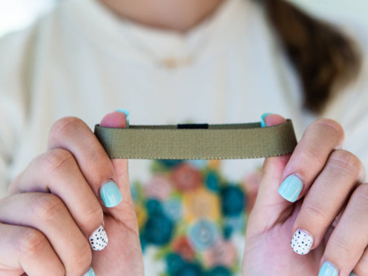 Olive with Black Cross Stretchy Bracelet Men's Size