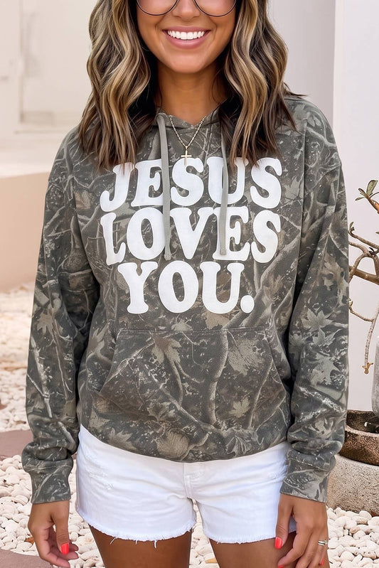 Jesus Loves You Camo Hoodie