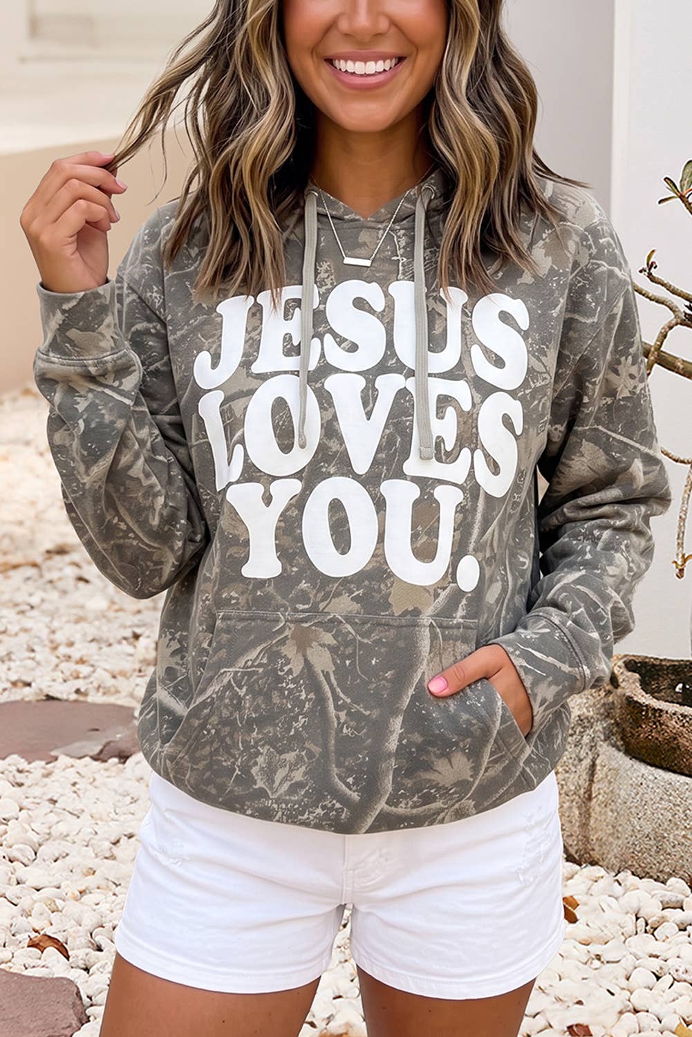 Jesus Loves You Camo Hoodie