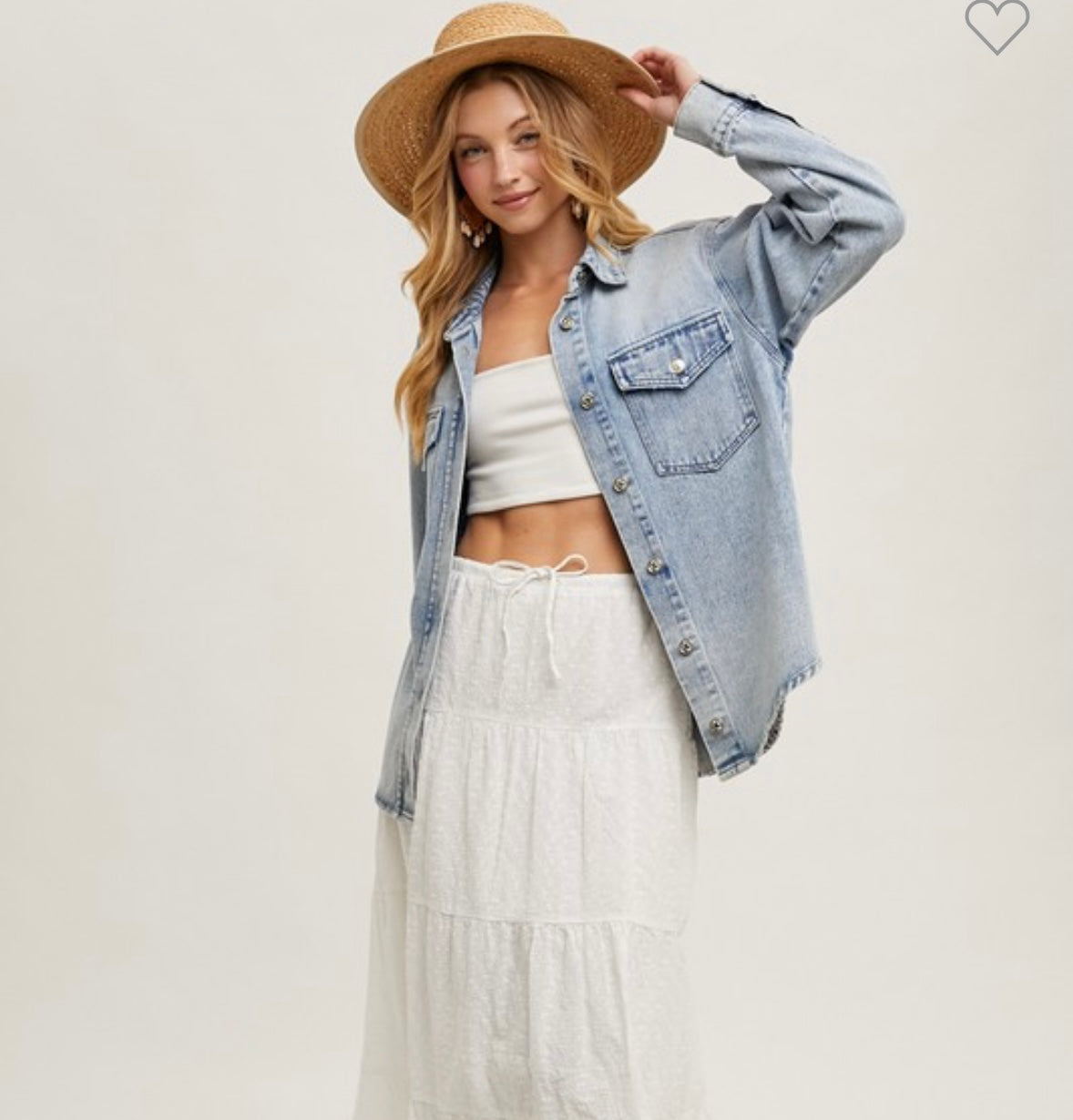 Denim Button Down Shirt Jacket
