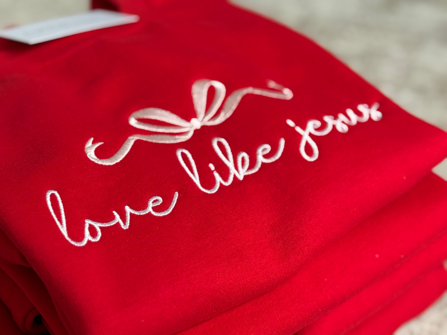 Love Like Jesus embroidered crewneck