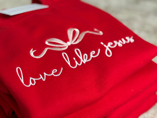 Love Like Jesus embroidered crewneck