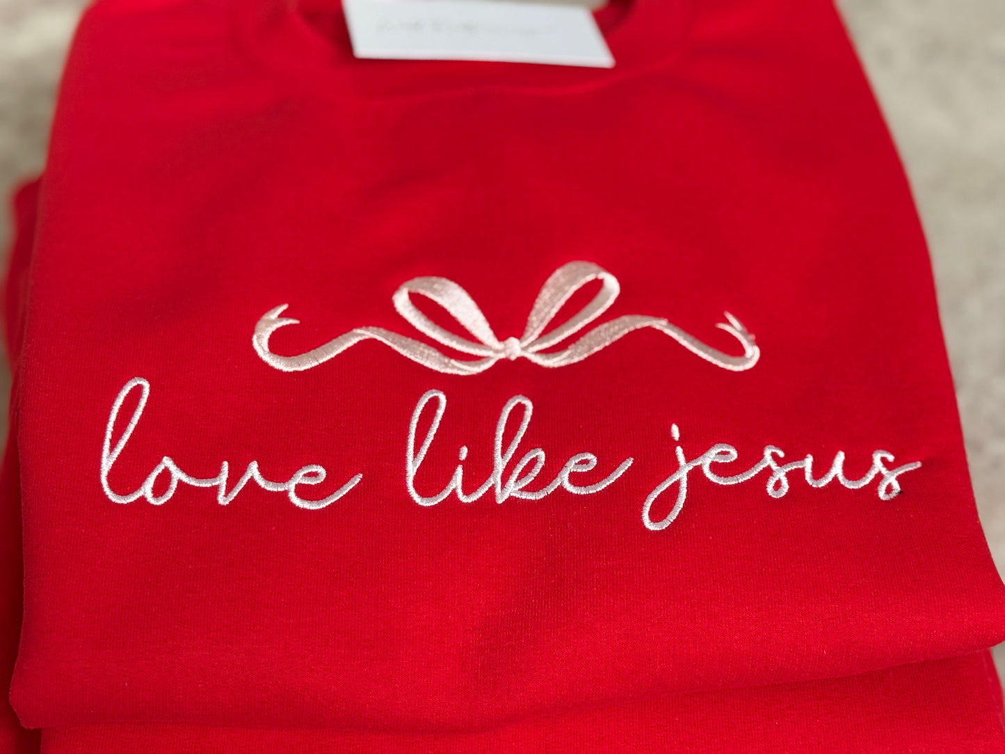 Love Like Jesus embroidered crewneck