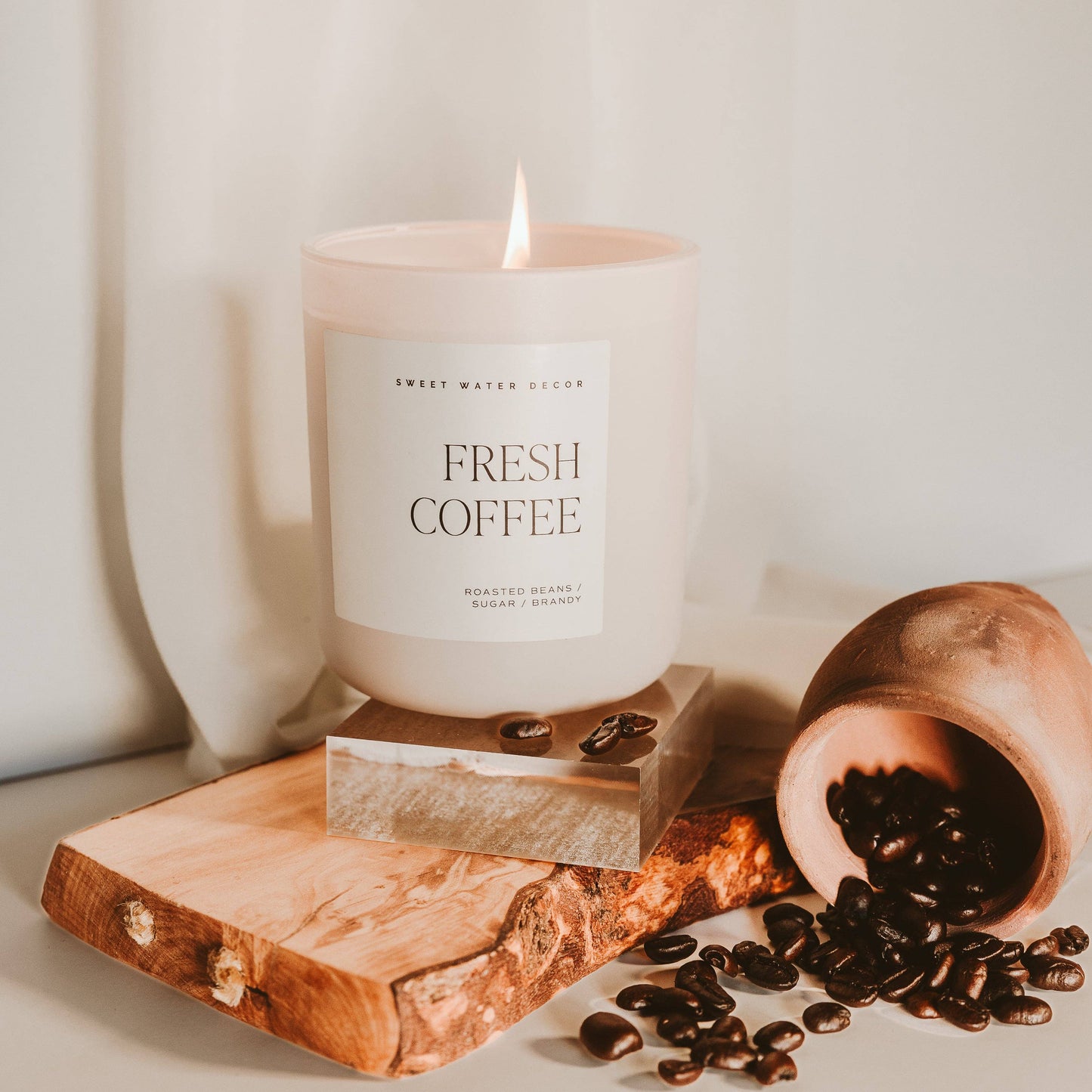 Fresh Coffee 15 oz Soy Candle, Matte Jar - Home Decor & Gift