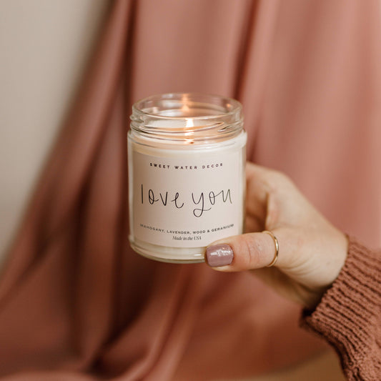 Love You 9 oz Soy Candle - Valentine's Day Gifts & Decor