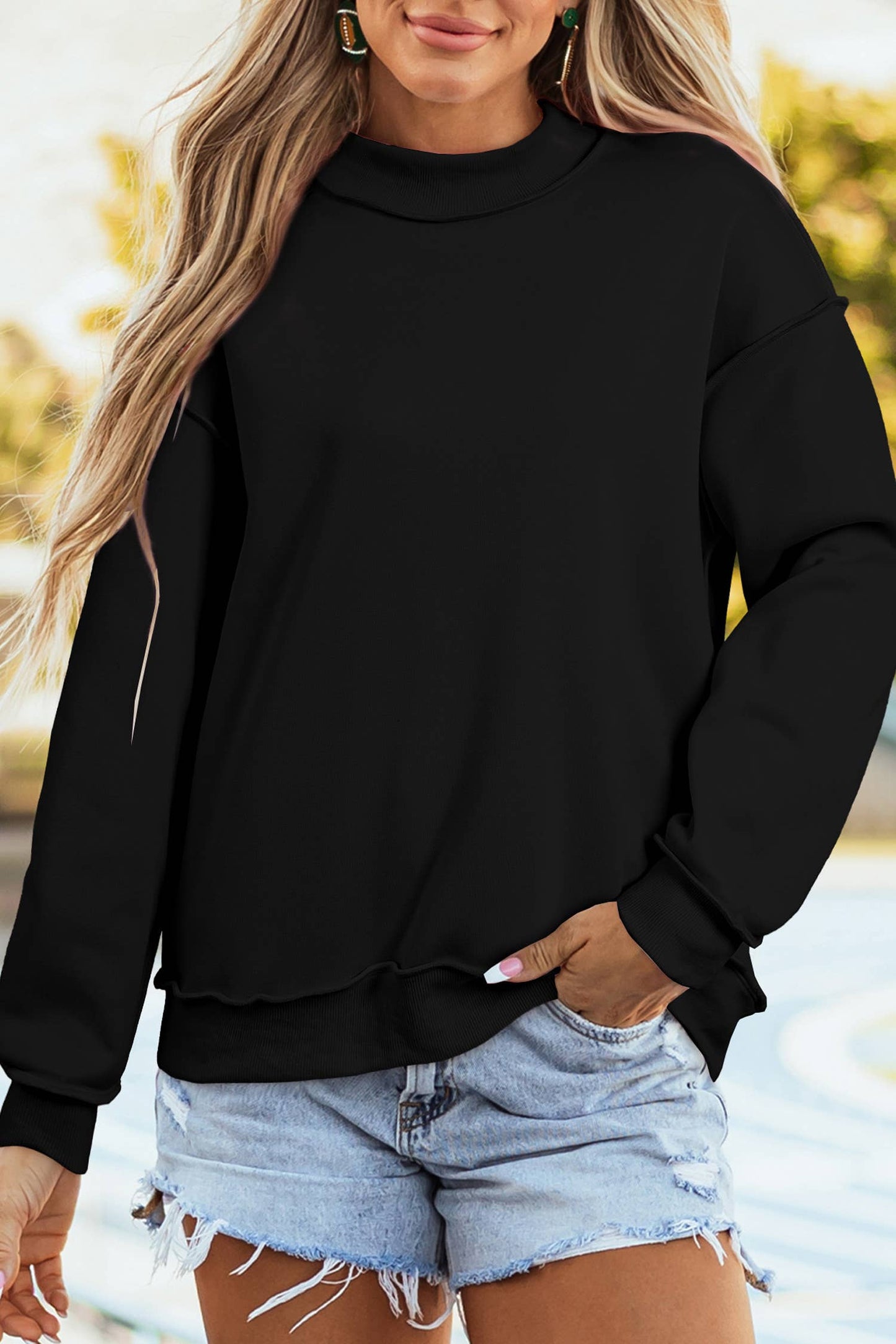 Game Day Oversize Reversible Mock Neck Sweatshirt | S-4X