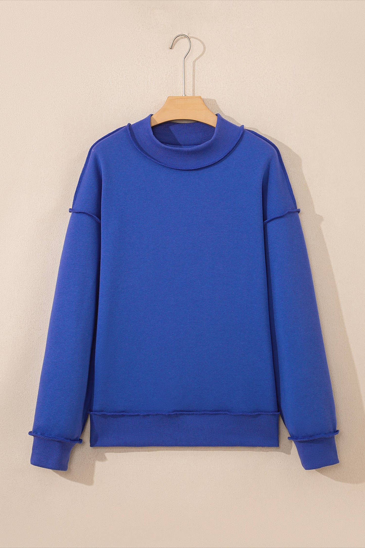 Oversize Drop Shoulder Reversible Mock Neck Sweatshirt| S-4X