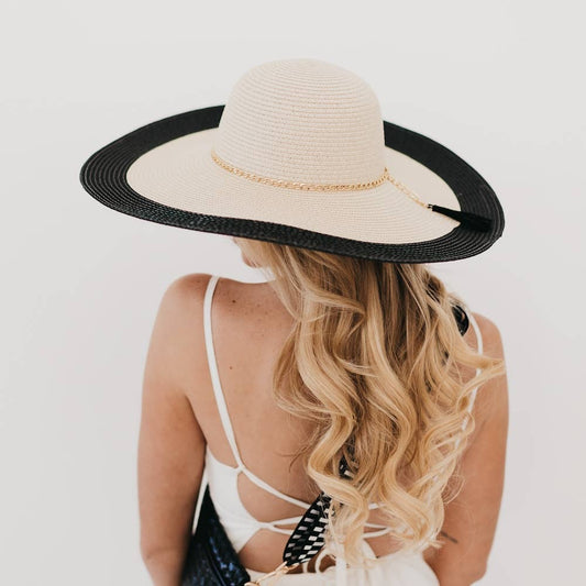 Miami Summer Wide Floppy Sun Hat: Tan