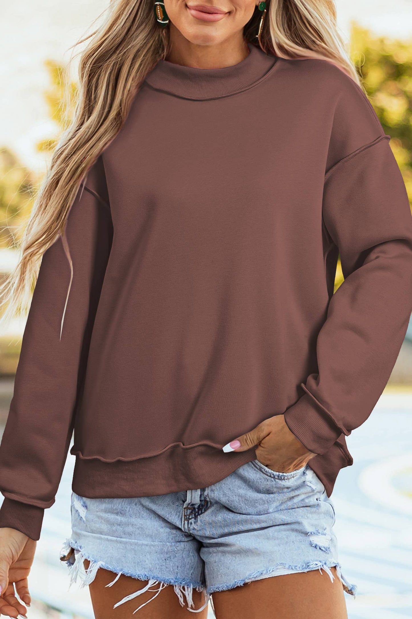 Game Day Oversize Reversible Mock Neck Sweatshirt | S-4X