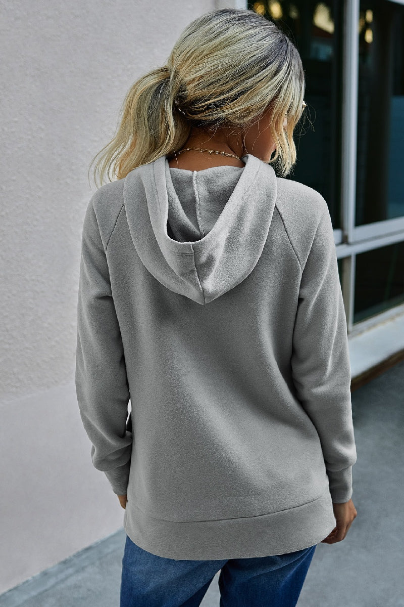Side button detail hoodie